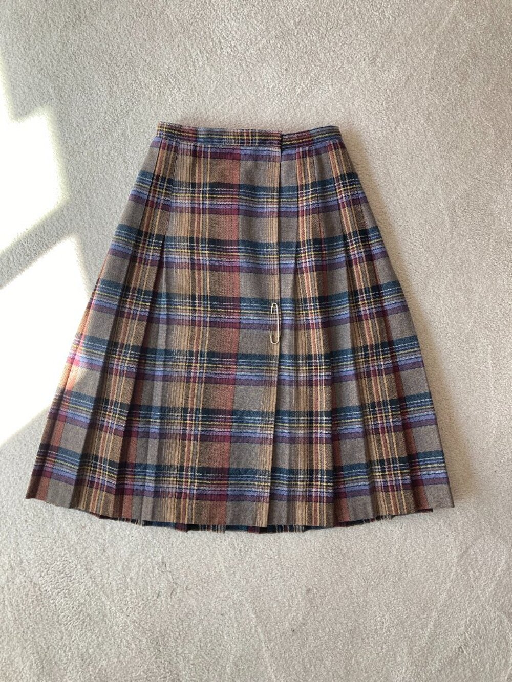 Vintage Brown/Burgundy Plaid Kilt 11-12